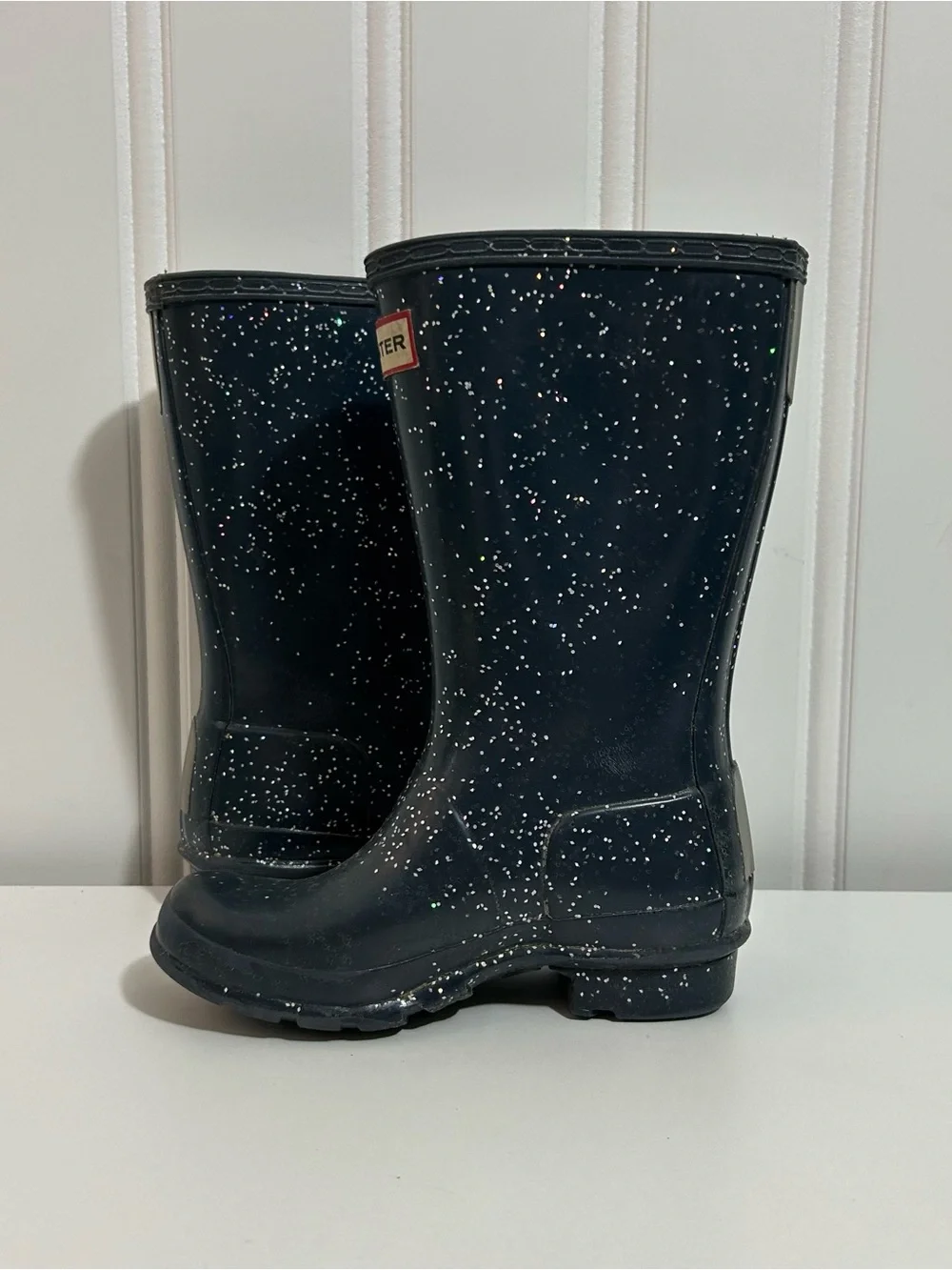 Hunter Kids Navy blue glitter Sparkle Rain Boots kids 1